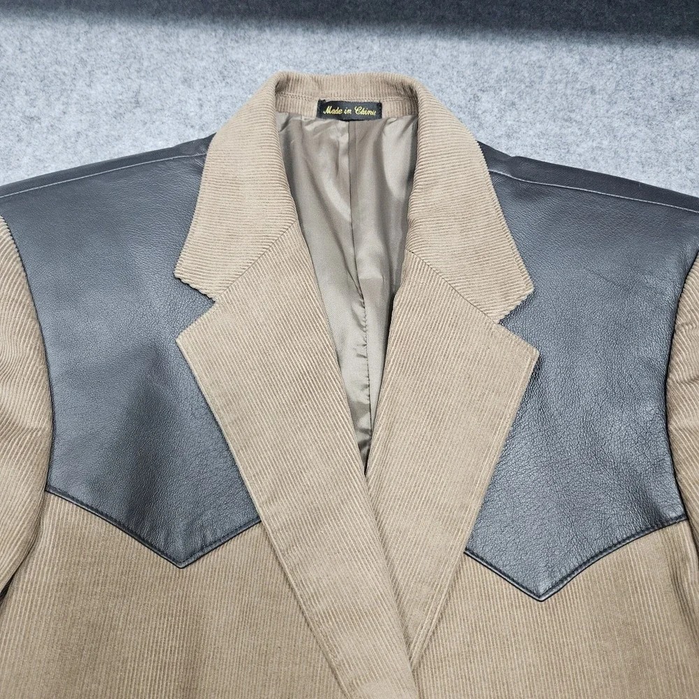 Circle S Mens Brown Corduroy Sport Coat Sz 48L Lined Western Cowboy Blazer